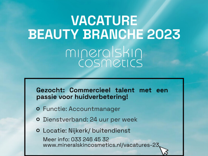 Vacature: Mineral Skin Cosmetics zoekt accountmanager 