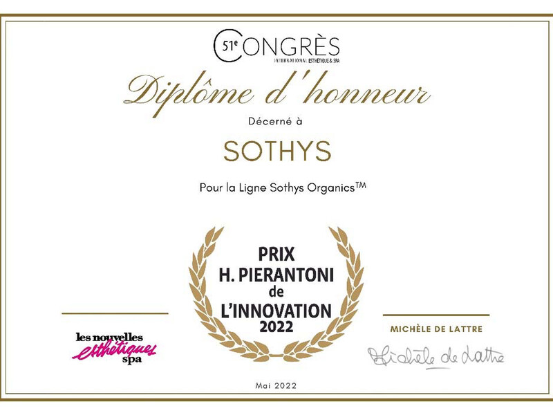 Sothys Organics-lijn behaalt innovatie award 